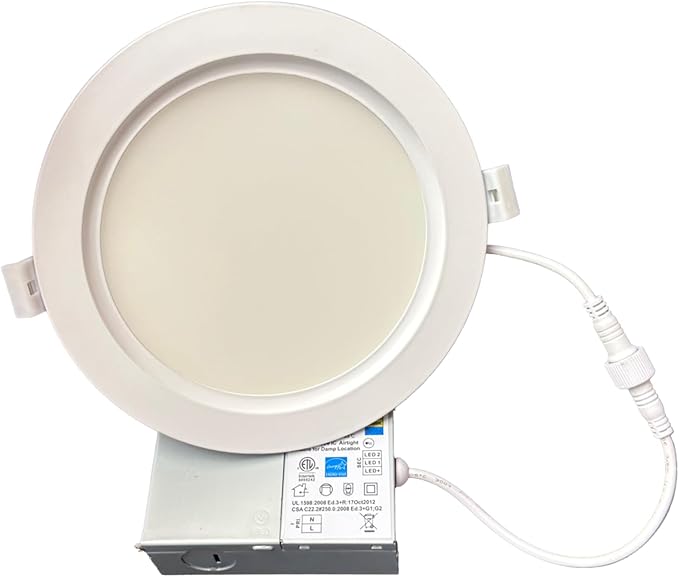 6 Inch Recessed LED Light, 6 Inch Retrofit LED Recessed Light, 16W Dimmable Slim LED Downlight, 3CCT Tunable 3000K4000K5000K Fixture