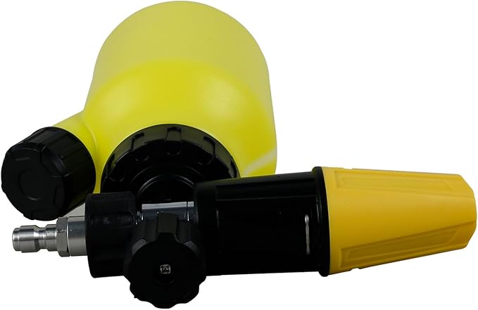 Car Wash Foam Cannon Adjustable Pressure Washer Snow Foam Cannon with 1L Bottle and Wide Neck 14inch Quick Connector Professional Car Foam Blaster for Pressure Washer(yellow)