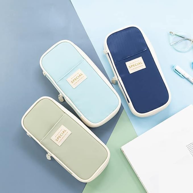 Colorful Large Storage Pencil Case Pen Bag with Zipper Big Capacity Pouch Organizer for Office Travel Holder Box