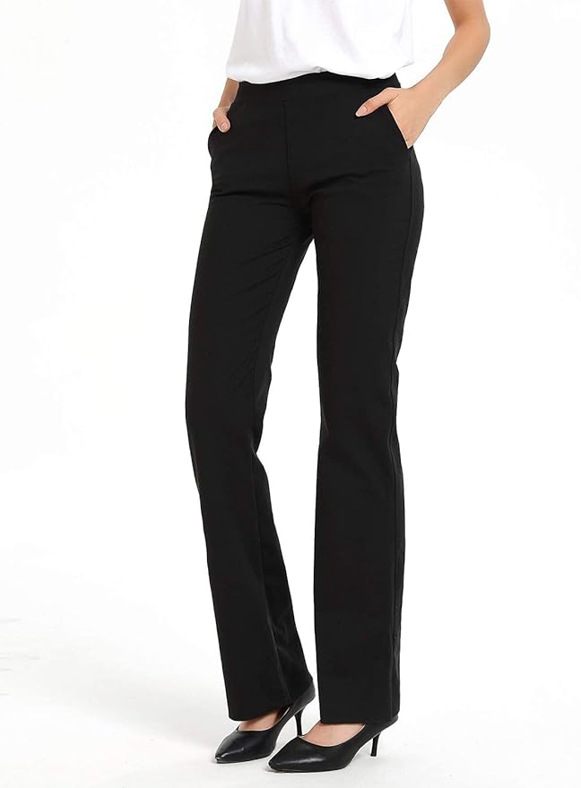 Safort Women 28" 30" 32" 34" Inseam Regular Tall Bootcut Yoga Dress Pants for Business
