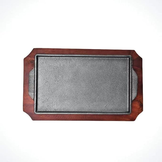 Cast Iron Steak Fajita Plate for Steak Pizza, Rectangle (7 x 4 inch)