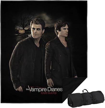 LOGOVISION Vampire Diaries Picnic Outdoor Blanket, 50"x60" Brothers, Foldable Blanket for Picnic, Beach, Camping, Park, Tailgate