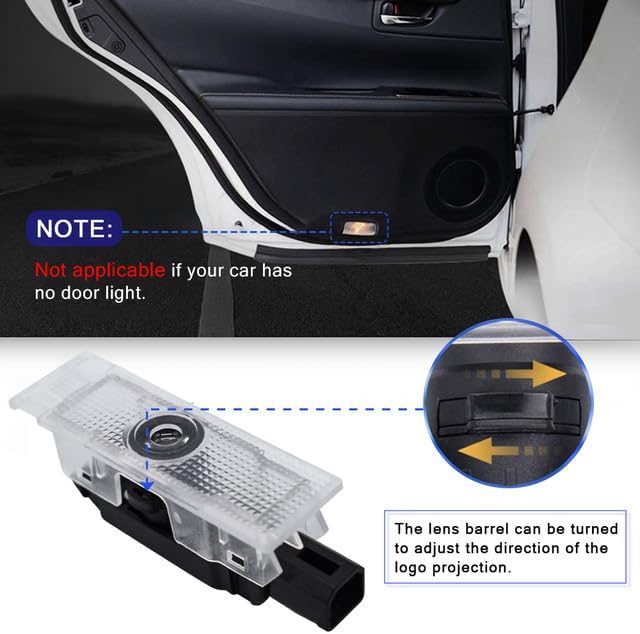 LED Car Door Light Accessories Logo Projector (Black White) HD Welcome Lights Compatible with BMW 134567MXZGT Series