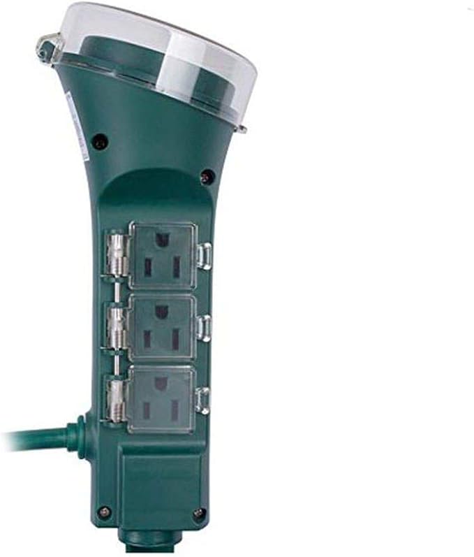 Monoprice 6-Outlet Digital Touch Yard Stake Power Strip with Photocell Light Sensor and Countdown Timer