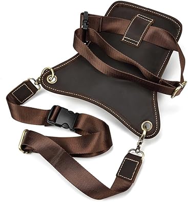 Mens Genuine Leather Outdoor Sporting Hicking Waist Hip Pack Messenger Shoulder Drop Leg Thigh Bag Pouches
