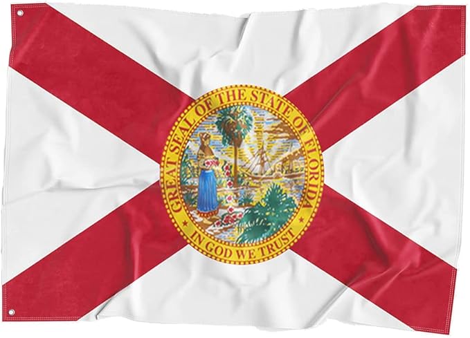State of Florida Flag Polyester Fiber 3x5 Feet Flag, Bright Colors And Anti-ultraviolet Fade Flag Indoor Outdoor Banner