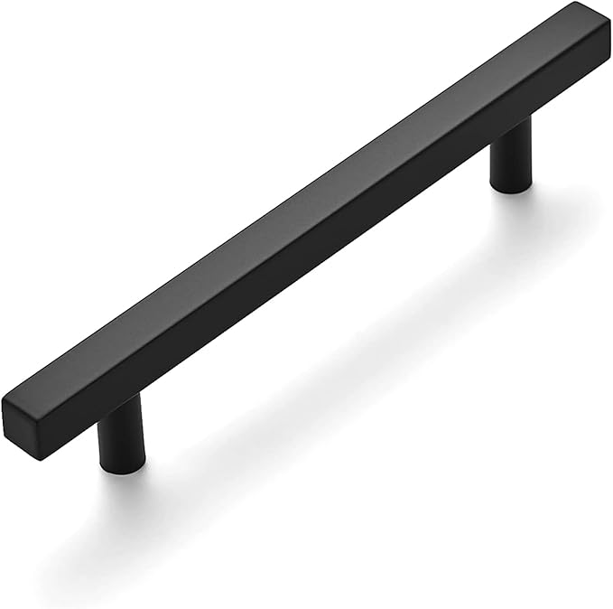 Ravinte 1 Pack 7.38'' Square Cabinet Pulls Matte Black Stainless Steel Kitchen Drawer Pulls Cabinet Handles 7-38Length,5 Hole Center