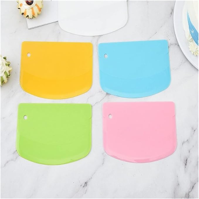 Pastry Plastic Cake Cream Spatula Dough Butter Scraper Baking For Tool Kitchen (Color : Yellow)