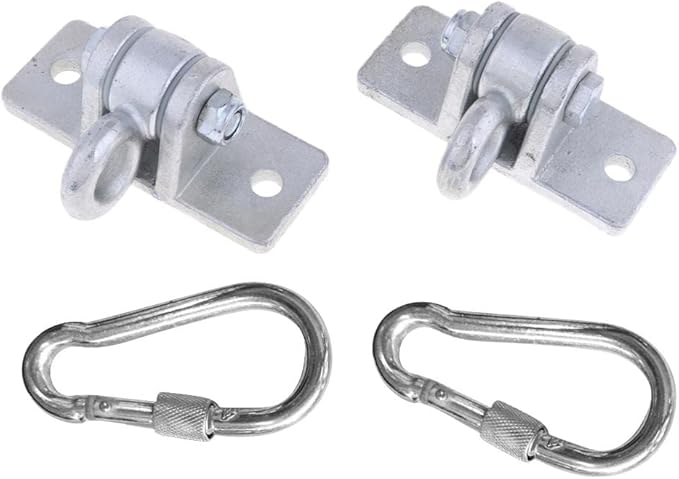 Heavy Duty Metal Hanger Set Swing Porch Hook Hardware - 11,000lbs Capacity - Easy Installation - Perfect for Playsets, Swings, Hammocks - Includes Carabiners - Silver