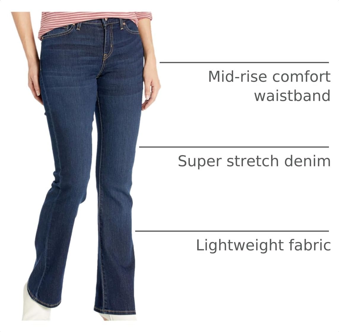 Levi Strauss Signature Gold Women's Mid-Rise Bootcut Jeans Stretch Denim, (Also Available in Plus)