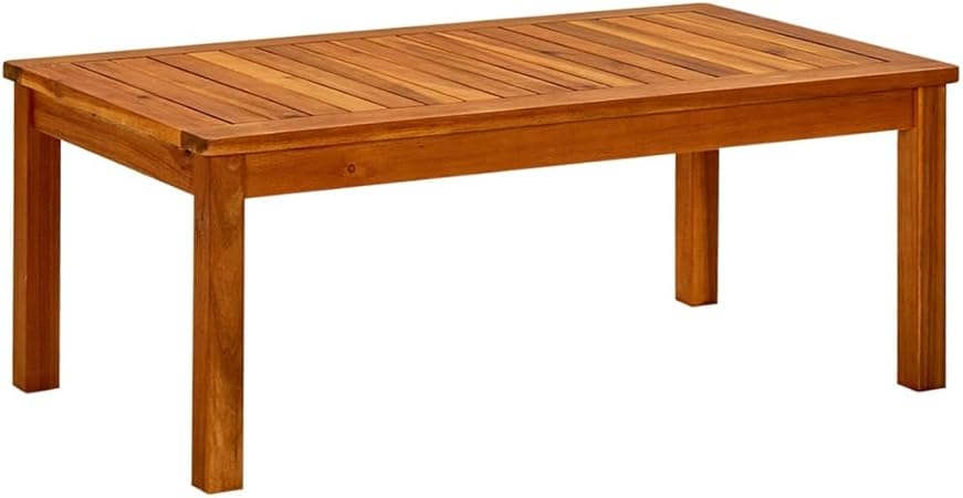 vidaXL Coffee Table Outdoor Side Table - Solid Acacia Wood, Weather Resistant, for Front PorchDeck, 35.4" x 19.7" x 14.2"
