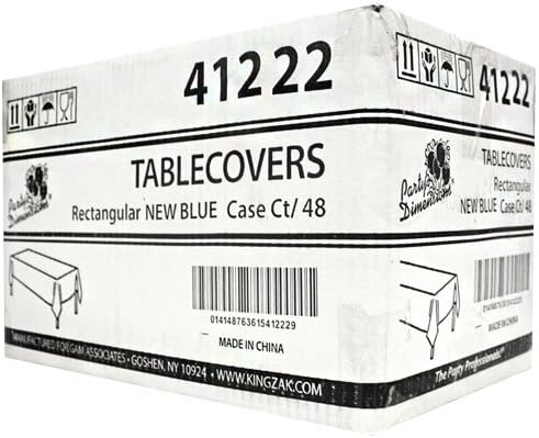 Party Dimensions Plastic Rectangular 54"x108" Blue 1 Pc Table Cover