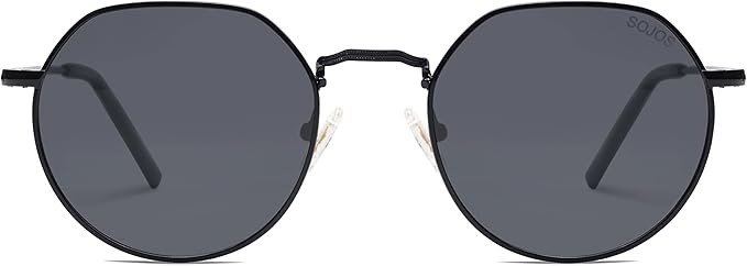 SOJOS Round Polygon Polarized Sunglasses for Women Men Retro Classic Vintage Panto Shades SJ1157