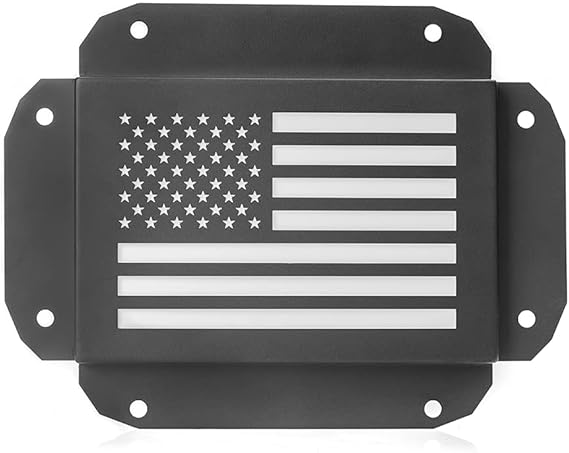 Spare Tire Delete License Plate Relocation Kit with LED Plate Illuminate Light & LED Third Brake Light Compatible with 2007-2018 Jeep Wrangler JK/JKU