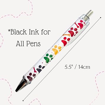 YJ PREMIUMS 8PC Dog Writing Pens Veterinary Ballpoint Ink Pen Set for Dogs Lovers Doggie People Kawaii Puppy Paw Print Vet Med School Supplies Students Stationary Animal for Men Women Themed Gifts