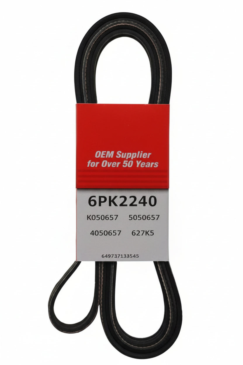 6PK2240 OEM-Quality Serpentine Belt – 14.3 x 3.8 x 1 Inches