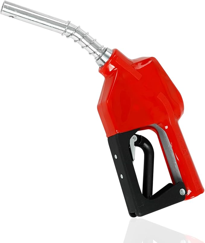 EASYBERG 34" NPT Auto Fuel Nozzle, Auto Shut Off Fuel Nozzle with 3-speed Padlock, Spout 1316" for Gasoline, Diesel, Biodiesel and Kerosene, Red