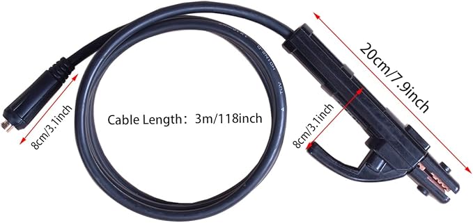 200A Welding Electrode Holder with 3m Cable Assembled Welder Ground Earth Clamp for ARC ZX7 MMA