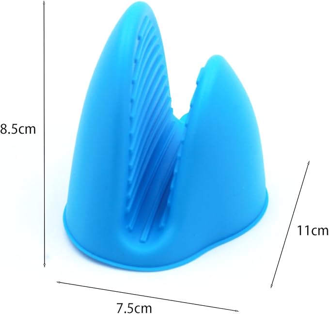 Mini Silicone Oven Mitts Set – Heat Resistant, Non-Slip, BPA-Free Gloves for Baking, Cooking, Microwave Use – Foldable Pot Holders for Kitchen & Grill, Dishwasher Safe(1 Pair, Blue)