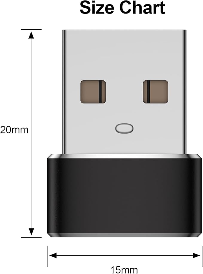 Meliya USB to USB C Adapter 2 Pack, USB C Female to USB A Male Charger Cable Converter for iWatch Ultra 9 8 7 SE,iPhone 15 14 13 12 11 Pro Max,iPad Pro Air 9 10 6 Mini