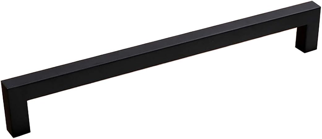 Modern Square Cabinet Handles, 10.5" Matte Black Cabinet Pulls Drawer Pulls Furniture Hardware for Kitchen Cabinets Cupboard Drawer Handles