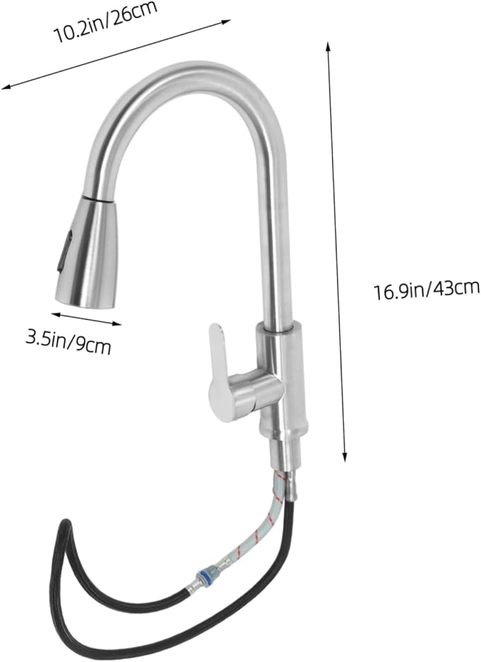 Stylish Single Hole Kitchen Faucet Pull Out Swivel Tap Mixer 304 Stainless Steel Easy to Clean Modern Brass Streamspray Mode for Twin Drainer Sinks