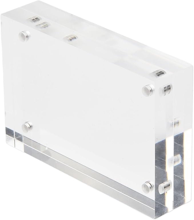 Acrylic Sign Holder, Acrylic Magnetic Poster Double-Sided Display Stand For Countertops, Acrylic Stands For Display In Offices, Restaurants, And Events(5.5 x 8.2cm)