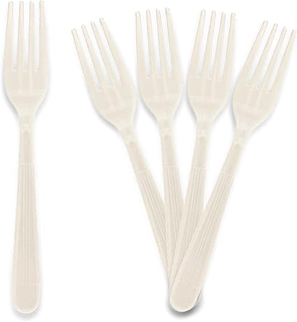 PAMI 1000 Count Heavy Duty Disposable Plastic Forks, Heavy Weight White Silverware for Parties, Weddings, Catering