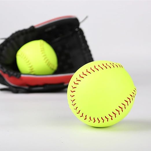 Official Size Softballs 12" Softballs Fastpitch Practice Softballs, Unmarked & Leather Covered Training Ball for Games, Practice and Training