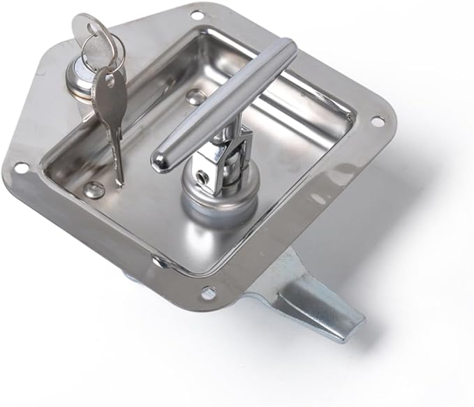 jojofuny Box Lock Safety Lock No Cover Included Stainless Steel T-Shape Handle Easy Install Holes Design