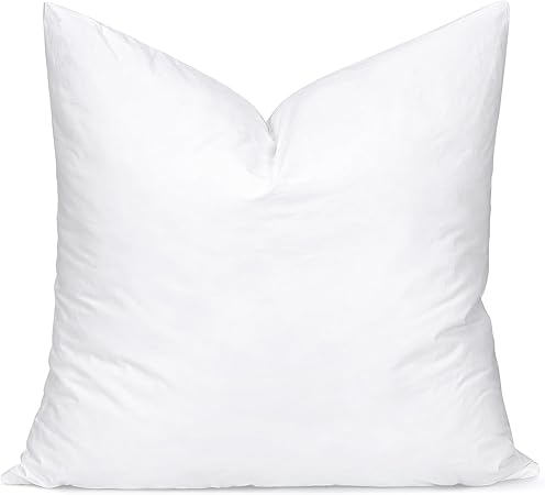 Artscope Synthetic Down Pillow Insert, 18x18 Down Alternative Throw Pillow Insert. Ultra Soft Fluffy Sleeping Pillow with 100 Cotton Cover, Decorative Pillows-White.