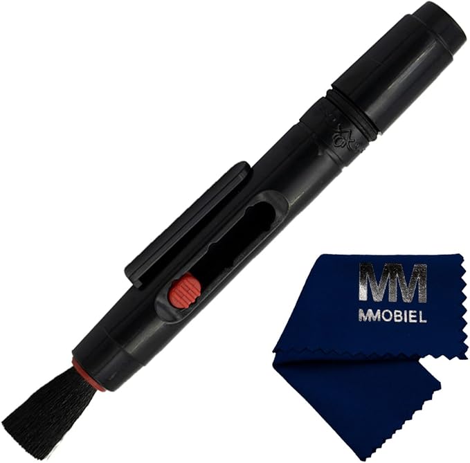 MMOBIEL Professional Carbon Cleaning Brush Compatible with DSLR Camera Lenses and Filters Dry Preclean with Microfibre Cleaning Cloth