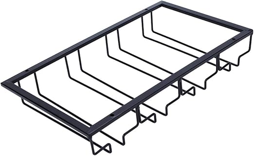 15.74 * 8.85 * 2.67In Black Wine Glass Rack Wine Glass Rack, Wine Glass Holder, Large Capacity Restaurant Decoration Goblet Holder for Wine Cabinet Bar