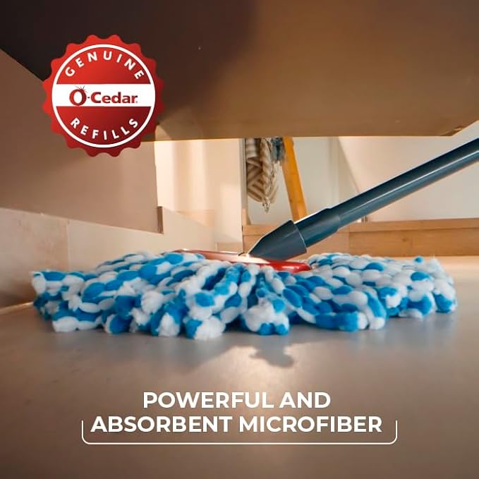 O-Cedar RinseClean Spin Mop Microfiber Refill, 1 CT (Pack of 2)