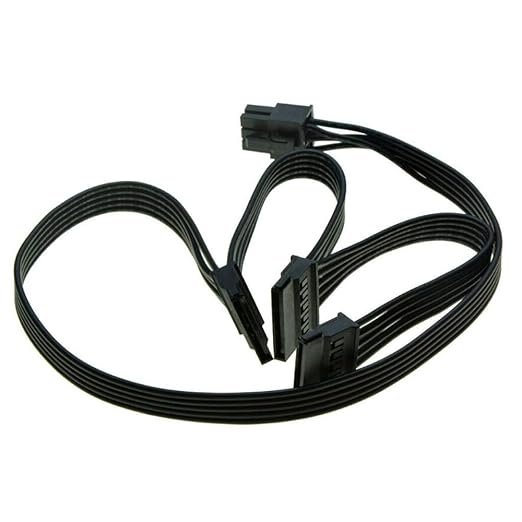 Zahara SATA Power Cable 6 Pin to 3x15 Pin for SeasonicAntec PSUs, BTC Mining Riser Splitter, Hard Drive Adapter 18.7-inch (47.6cm) 18.7-inch 18AWG