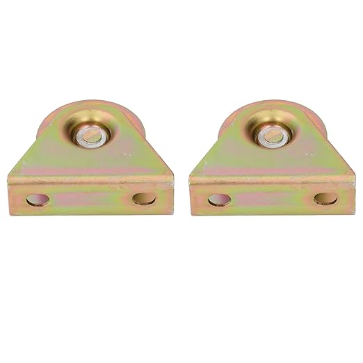 2Pcs Groove Pulley Wheel V Type Wall Mounted Alloy Steel Rope Blocks Rollers 48mm