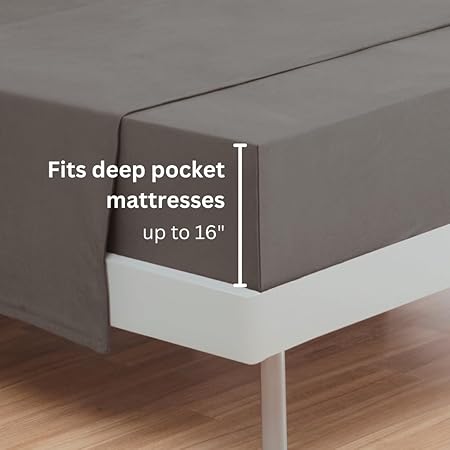 100 Cotton Bed Sheet Set with Deep Pocket - T-Shirt Fabric Jersey Knit - Extra Soft - Easy Fit - 4 Piece Set with Pillowcases - All Season - Comfy 4 pcs (Anthracite, Full)