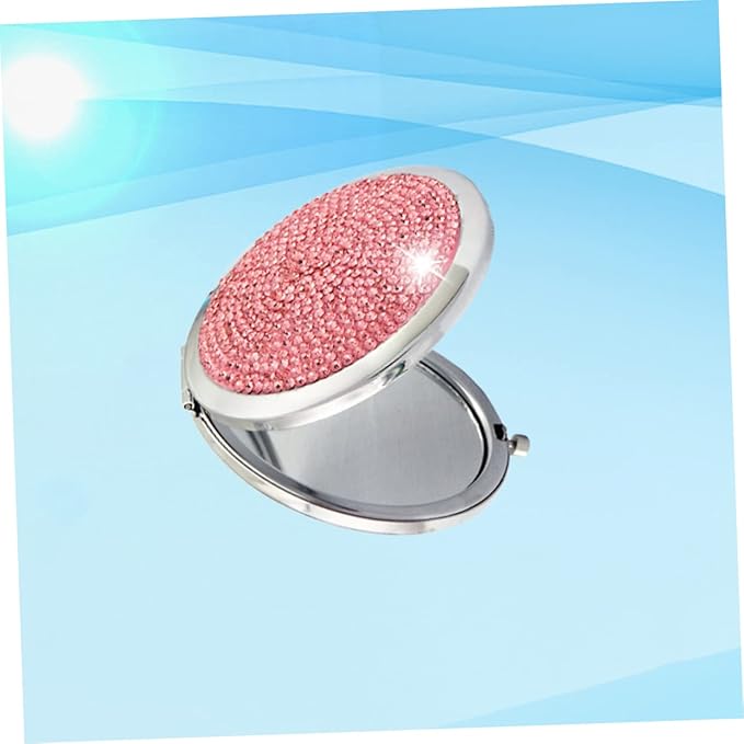 NOLITOY Round Diamond- Makeup Mirror Folding Lighted Travel Mirror Compact Portable for Women Artists