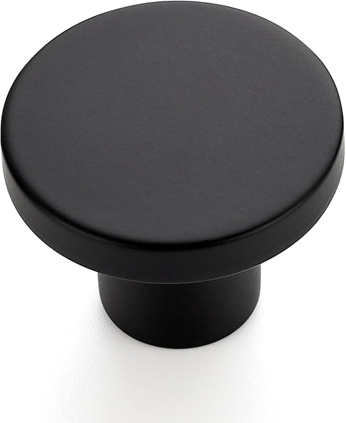 Ravinte 10 Pack Matte Black Cabinet and Drawer Knobs - 1-15 Inch Round Pulls for Kitchen, Dressers and Closets