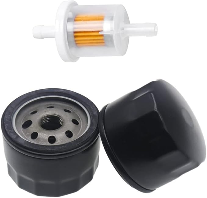 2 Pack 49065-0721 49065-7007 Oil Filter with Fuel Filter Compatiable with Kawasaki FR691V FR730V FR651V FR541V FR600V FX600V FS730 FX600V 4 Cycle Engine AM125424 GY20577 Lawn Mower Engine Parts