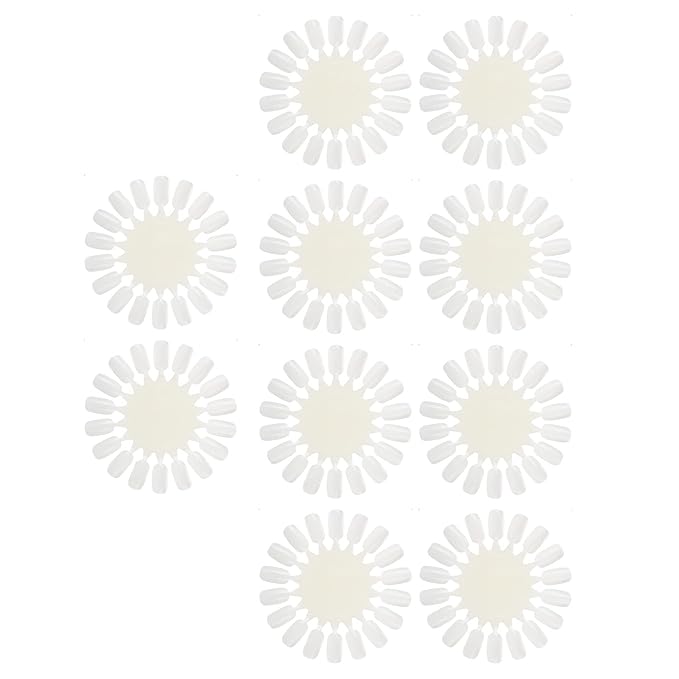 Nail Display Swatches Wheel, 10Pcsset False Nail Polish Gel Professional 18 Colors Nail Art Practice Card Design Board