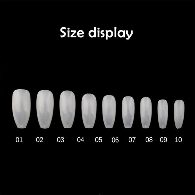 100 PiecesBox TransparentWhite Acrylic False Nails, Square Ballerina Coffin Fake Nail Tips, Medium Long Square Pressed On Nails, Full Cover Fake Nail Extension Patches (Clear, One Size)