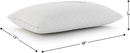 Small Shredded Memory Foam Pillow for Travel and Camping - Compressible Medium Firm Bed Pillow, Contoured Support, Breathable Cover, Machine Washable, Ideal Backpacking, Airplane and Car