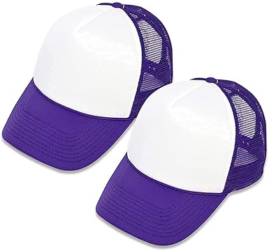 MR.R Sublimation Blanks Polyester Mesh Cap Mesh Hat Two Tone Trucker Summer Mesh Cap with Adjustable Snapback,2pcs per Pack