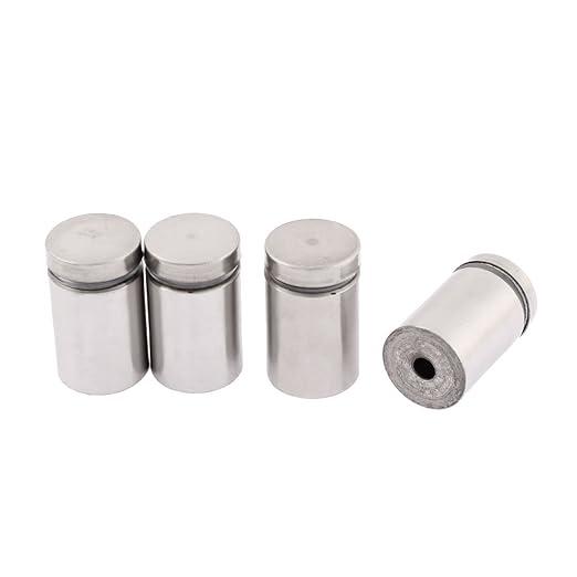 uxcell s16040700am0064 Stainless Steel Glass Wall Mount Standoff Screw Nail 19mm x 30mm 4 Pcs Silver Tone (Pack of 4)