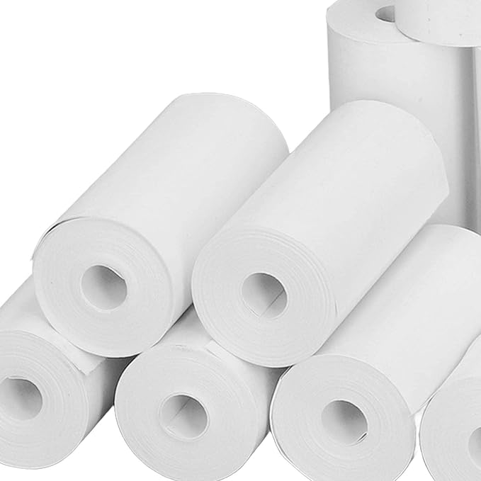 10Rolls 2.24 x 0.98in Thermal Printer Paper, White Printable Thermosensitive Thick Paper Thermal Paper Rolls for Small Printer