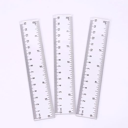 1 Piece 15 cm Reusable Plastic Transparent Ruler Double-Sided Printing inch cm Nice Processing