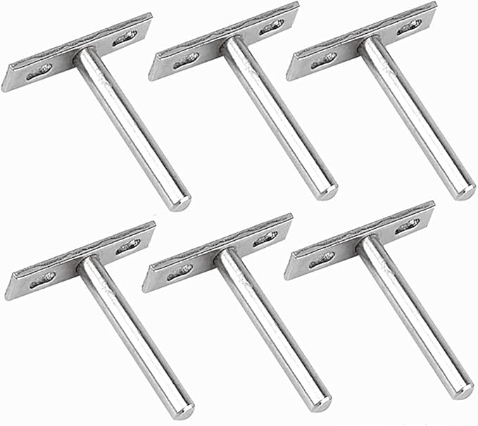 Stainless Steel Shelf Brackets,Hidden Floating Shelf Supports,Invisible Supports,for Concealed Wood Shelves Wall Mounted6Pcs96Mm