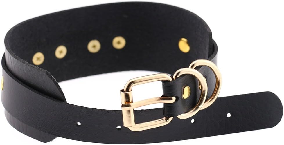 eYLun Women Leather Necklaces Collar Choker Heart Punk Rock Adjustable Collar Necklaces