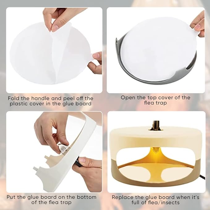 15PCS Flea Trap Refills, 7.1 in Flea Trap Refill Discs Replacement Glue Boards Fits Most Model of Indoor Flea Killer Fly Killer Insect Trap, Fly Trap Refill Glue Pads